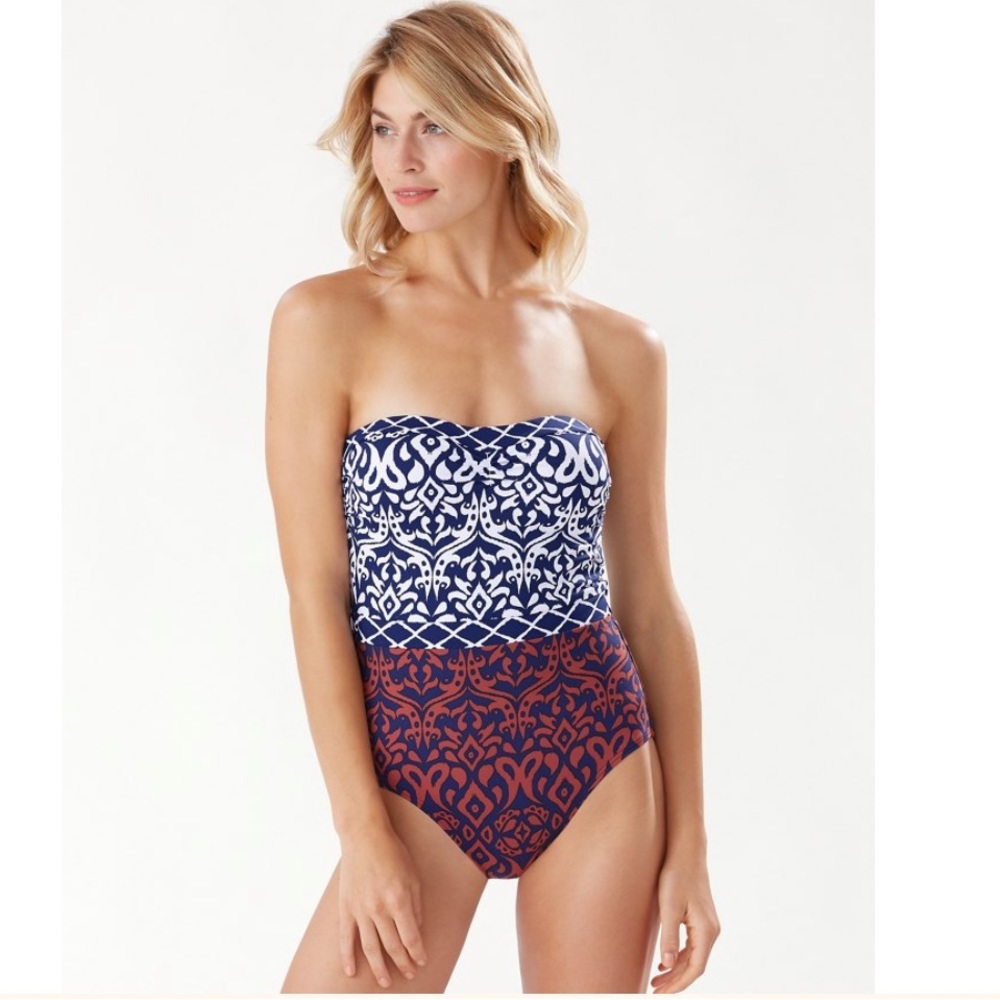 Ikat Diamonds Bandeau One-Piece Swimsuit